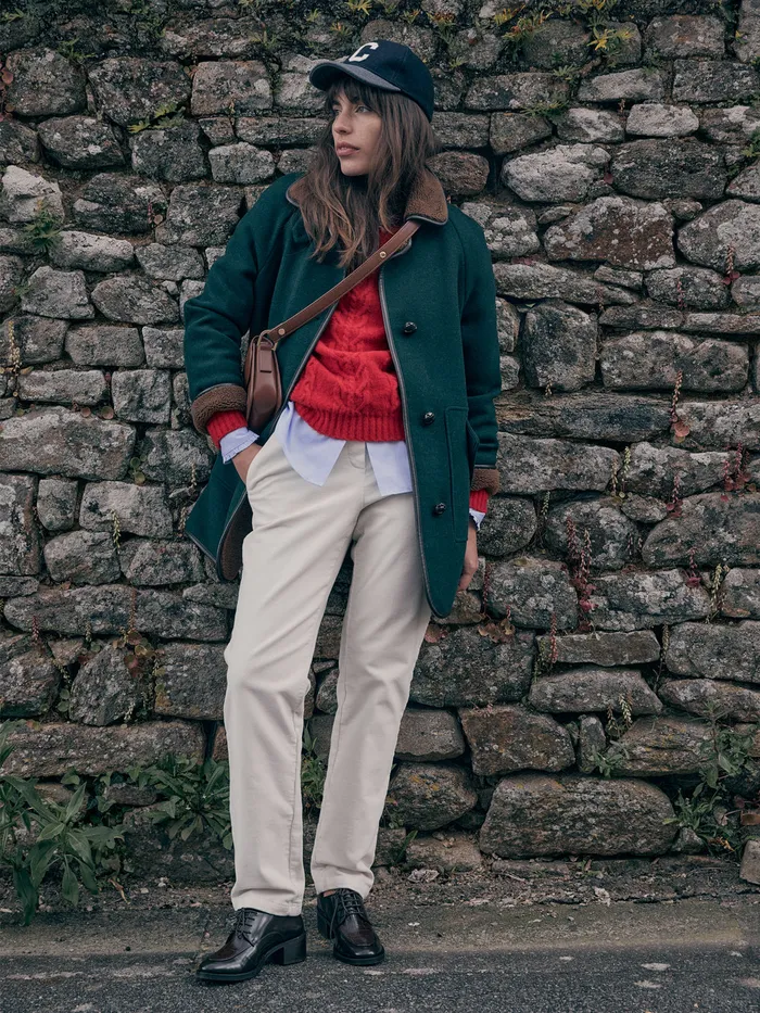 Women Cyrillus Clothing Corduroy Chinos Ecru