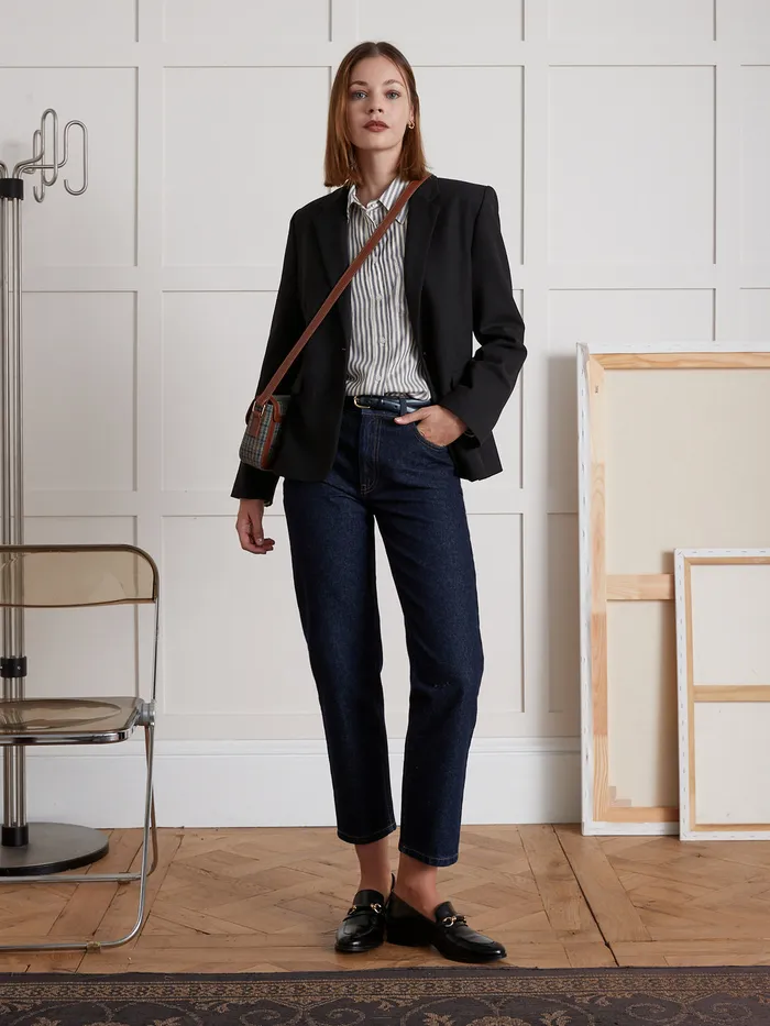 Women Cyrillus Clothing Flowing Stripe Shirt Rayure Bleuecru