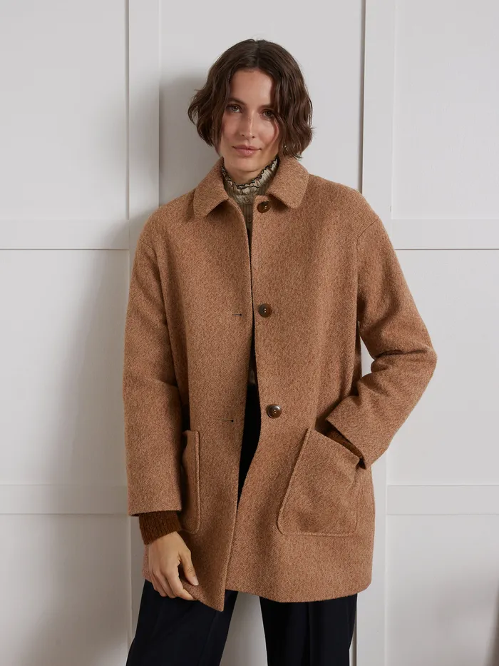 Women Cyrillus Clothing Short Wool Cloth Coat Blush