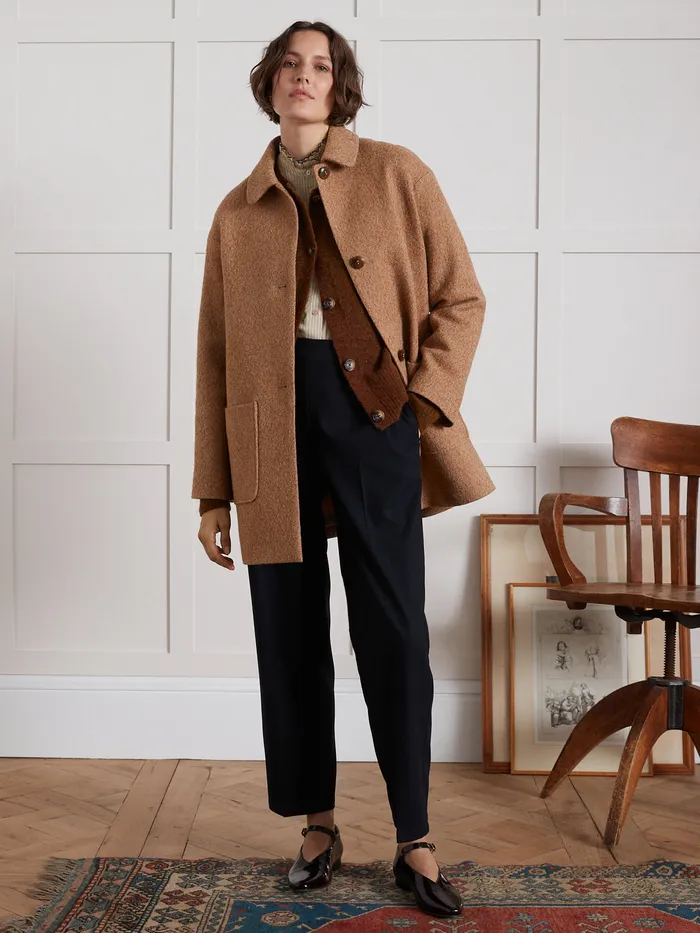 Women Cyrillus Clothing Short Wool Cloth Coat Blush