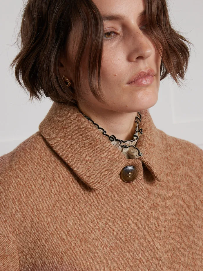 Women Cyrillus Clothing Short Wool Cloth Coat Blush