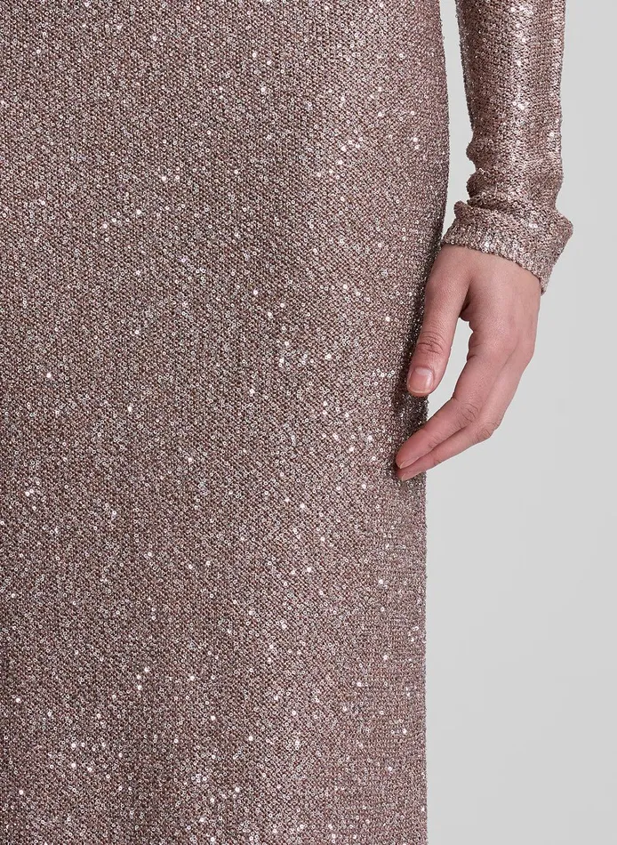 Women Dana Metallic Knit Midi Skirt Mauvesilver ALC Knitwear