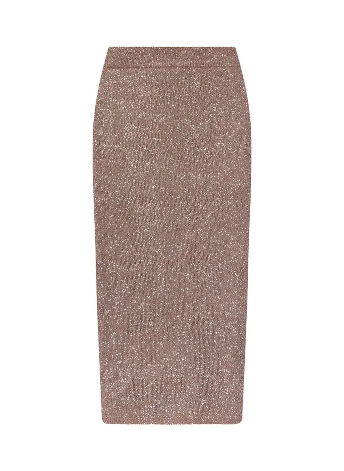Women Dana Metallic Knit Midi Skirt Mauvesilver ALC Knitwear