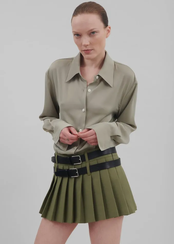 Women Daylin Button Up Shirt 8211 Khaki The Frankie Shop Tops