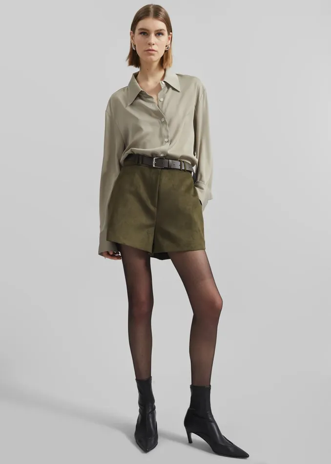 Women Daylin Button Up Shirt 8211 Khaki The Frankie Shop Tops