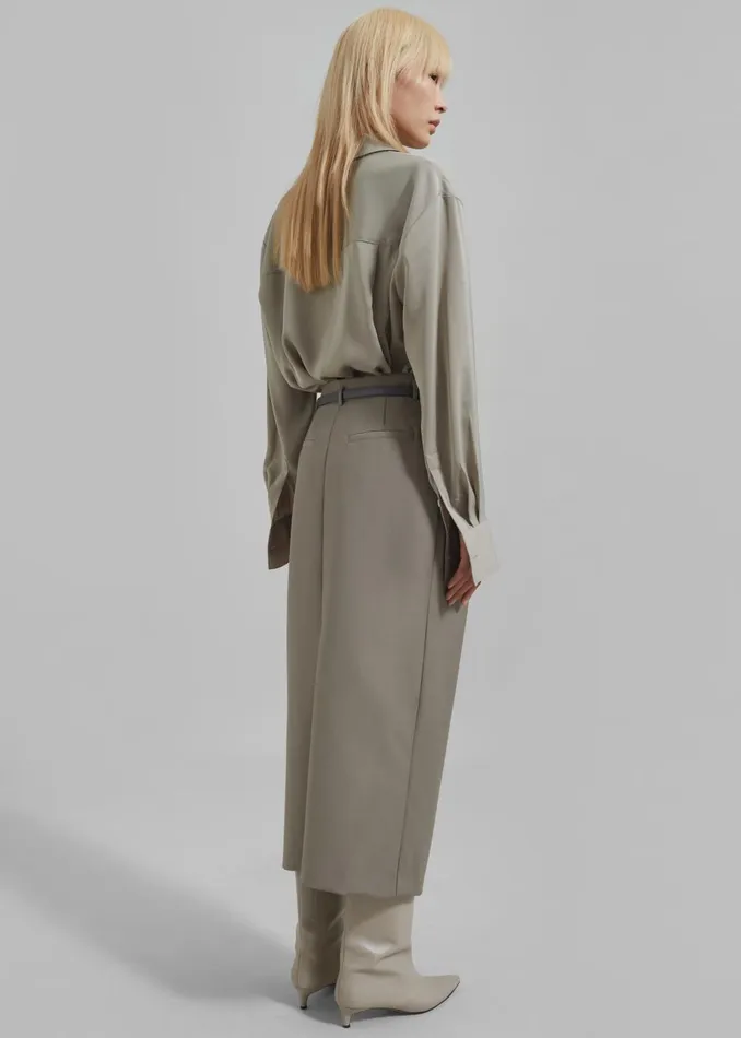 Women Daylin Button Up Shirt 8211 Khaki The Frankie Shop Tops