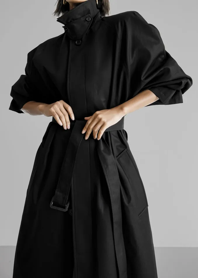 Women Decima Trench Coat 8211 Black The Frankie Shop Outerwear