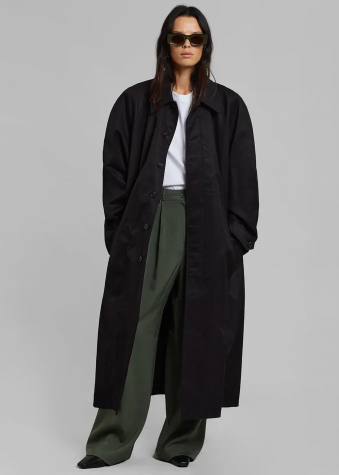 Women Decima Trench Coat 8211 Black The Frankie Shop Outerwear