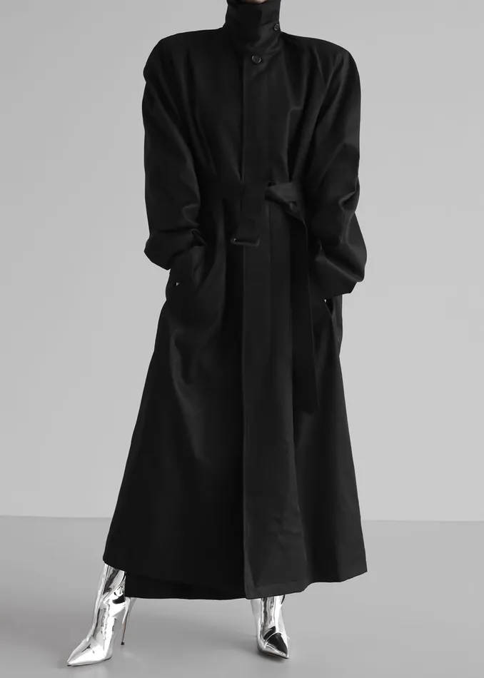 Women Decima Trench Coat 8211 Black The Frankie Shop Outerwear