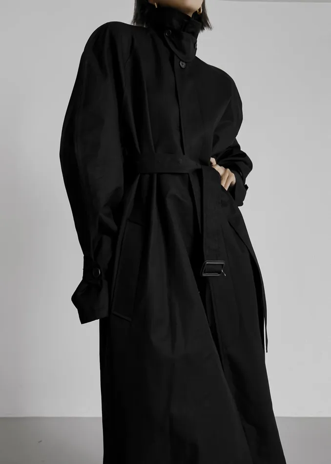 Women Decima Trench Coat 8211 Black The Frankie Shop Outerwear