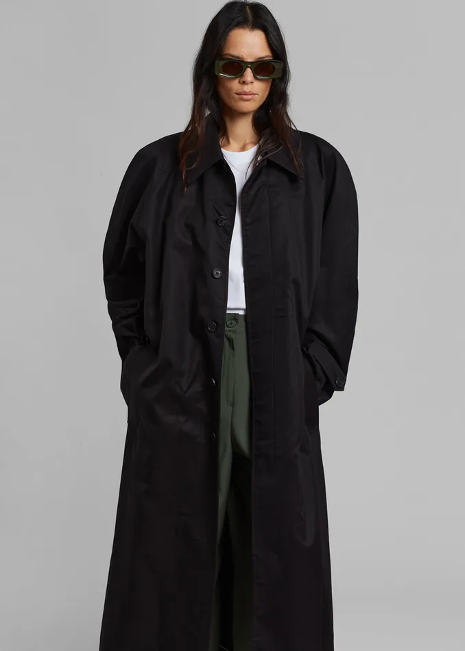 Women Decima Trench Coat 8211 Black The Frankie Shop Outerwear