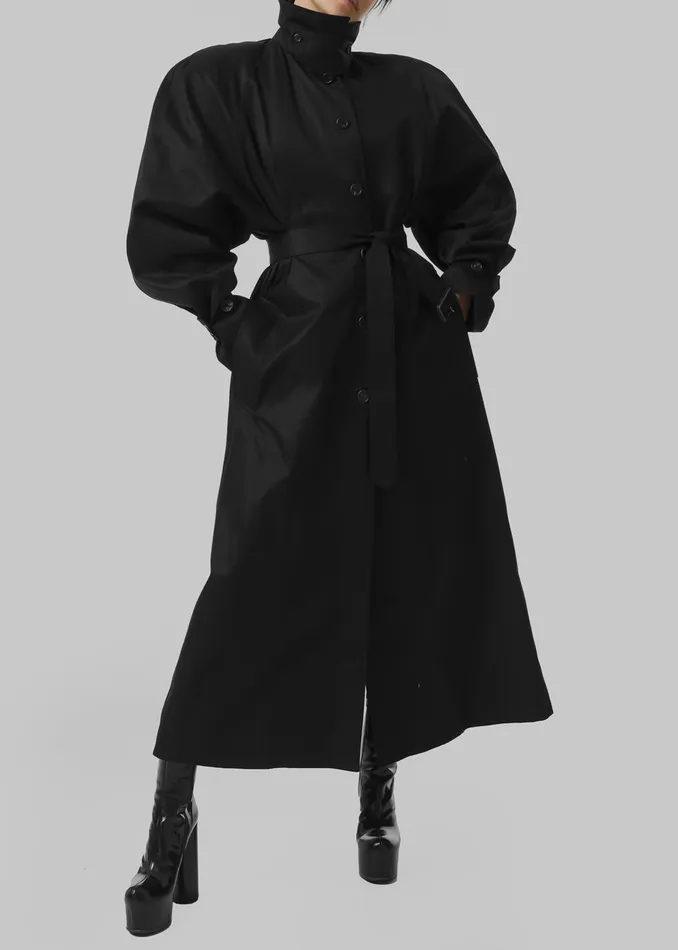 Women Decima Trench Coat 8211 Black The Frankie Shop Outerwear