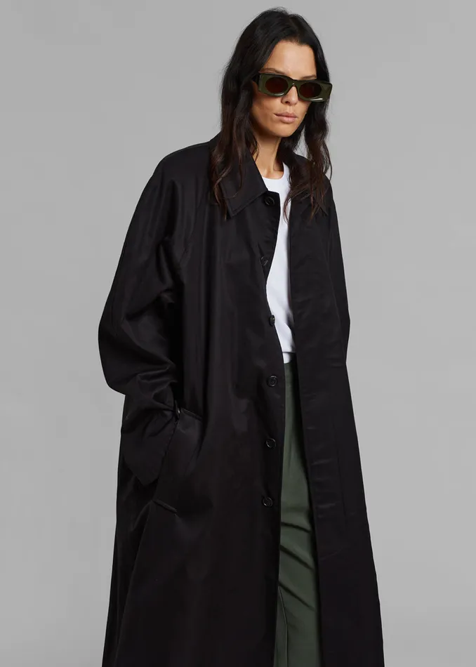Women Decima Trench Coat 8211 Black The Frankie Shop Outerwear