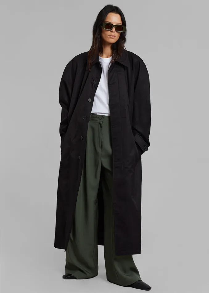 Women Decima Trench Coat 8211 Black The Frankie Shop Outerwear