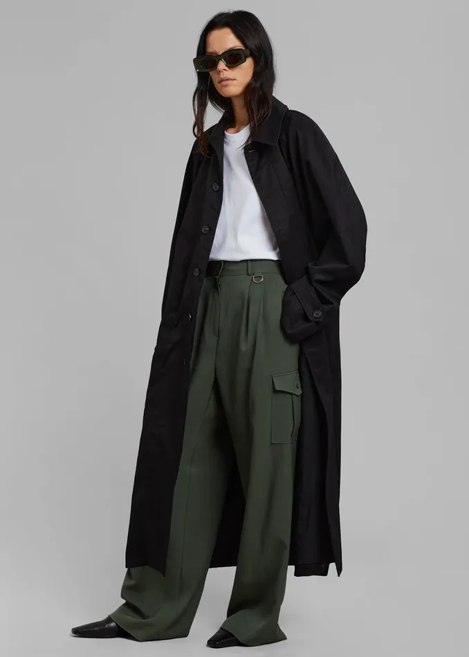 Women Decima Trench Coat 8211 Black The Frankie Shop Outerwear