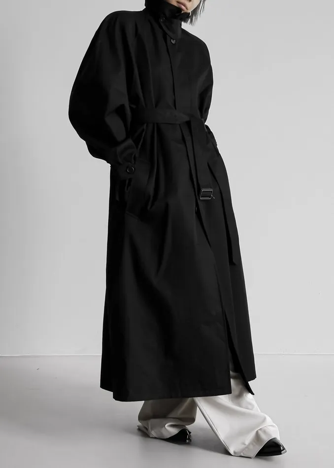 Women Decima Trench Coat 8211 Black The Frankie Shop Outerwear