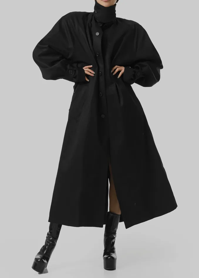 Women Decima Trench Coat 8211 Black The Frankie Shop Outerwear