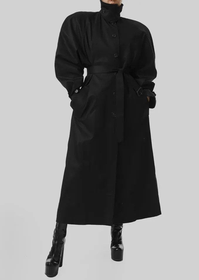 Women Decima Trench Coat 8211 Black The Frankie Shop Outerwear