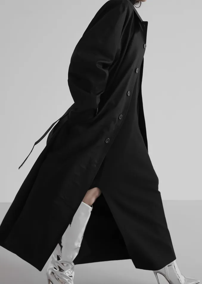 Women Decima Trench Coat 8211 Black The Frankie Shop Outerwear