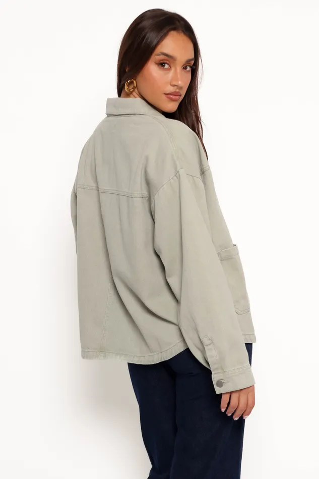 Women Delana Denim Jacket 8211 Green Green Jackets and Coats petalandpup