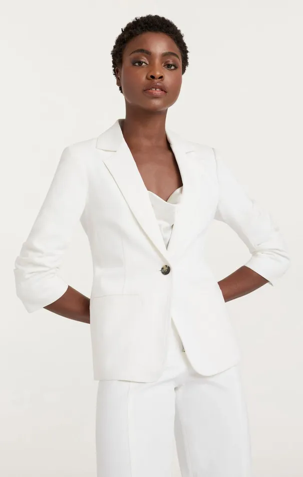 Women Denim Cinq Sept Denim Khloe Blazer White