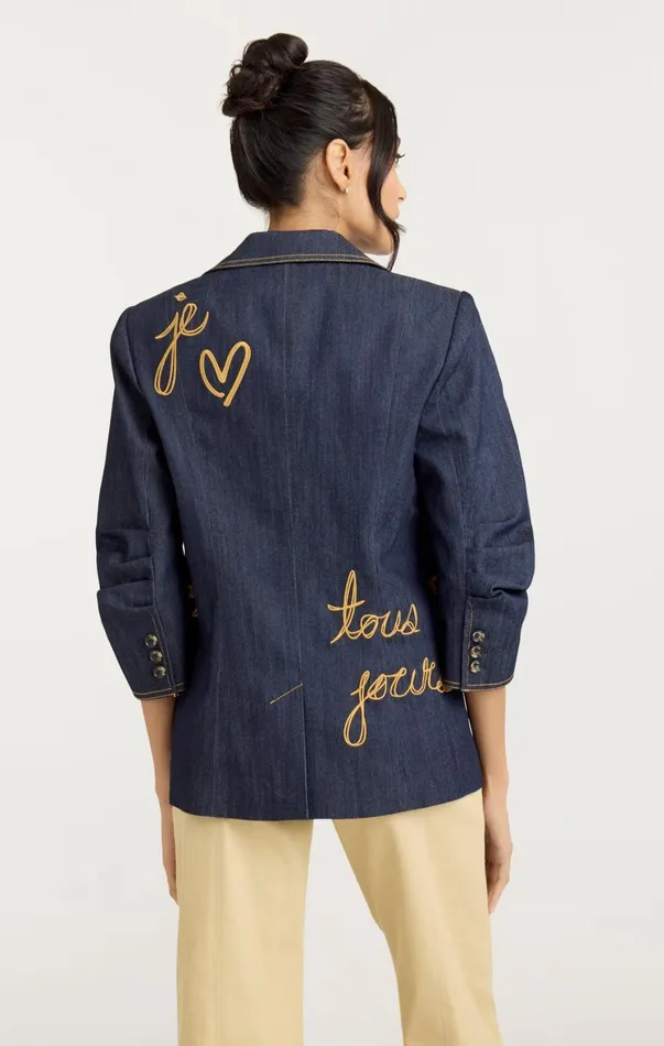 Women Denim Cinq Sept Denim Lamour Khloe Blazer Indigo
