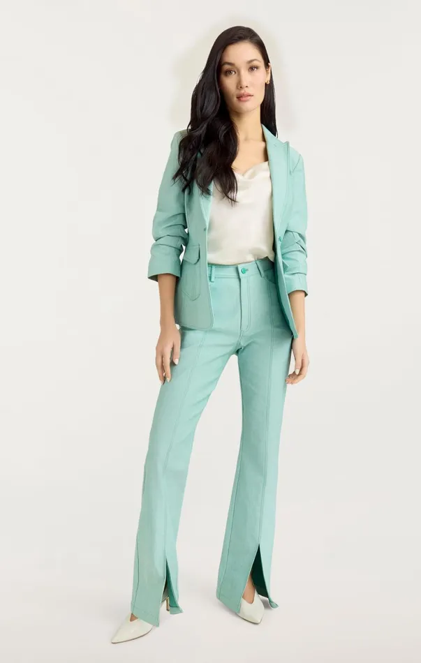 Women Denim Cinq Sept Louisa Jacket Light Marine Green