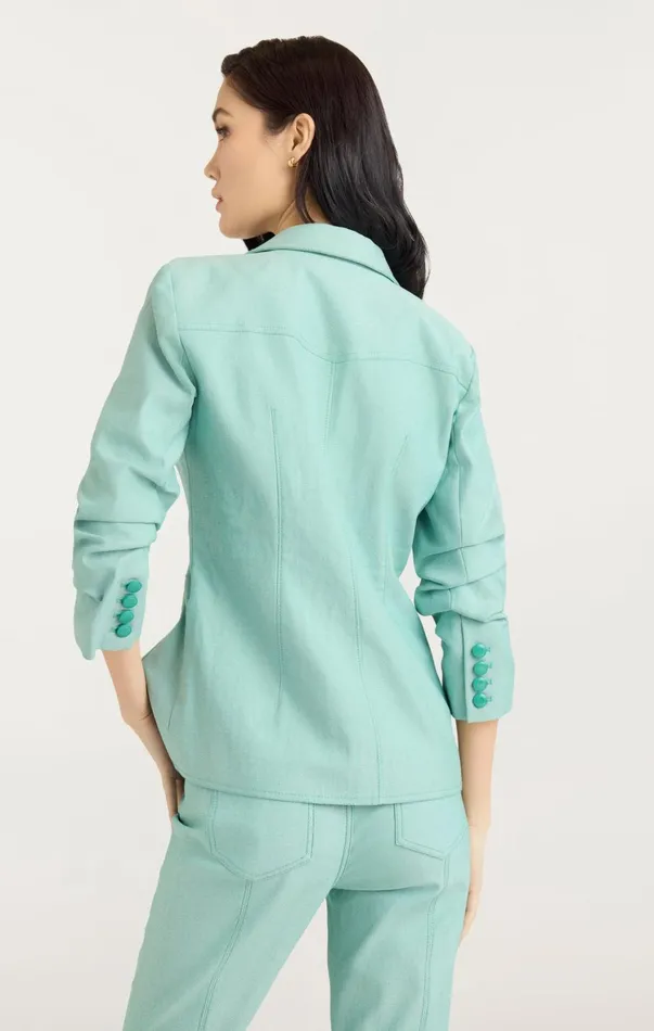 Women Denim Cinq Sept Louisa Jacket Light Marine Green