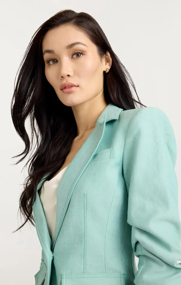 Women Denim Cinq Sept Louisa Jacket Light Marine Green