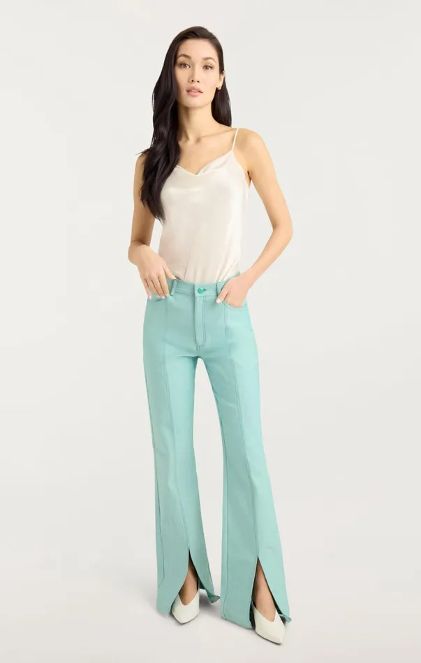 Women Denim Cinq Sept Shanis Pant Light Marine Green