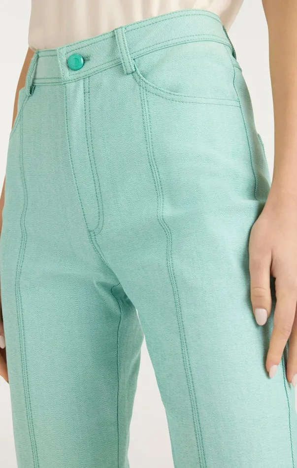 Women Denim Cinq Sept Shanis Pant Light Marine Green