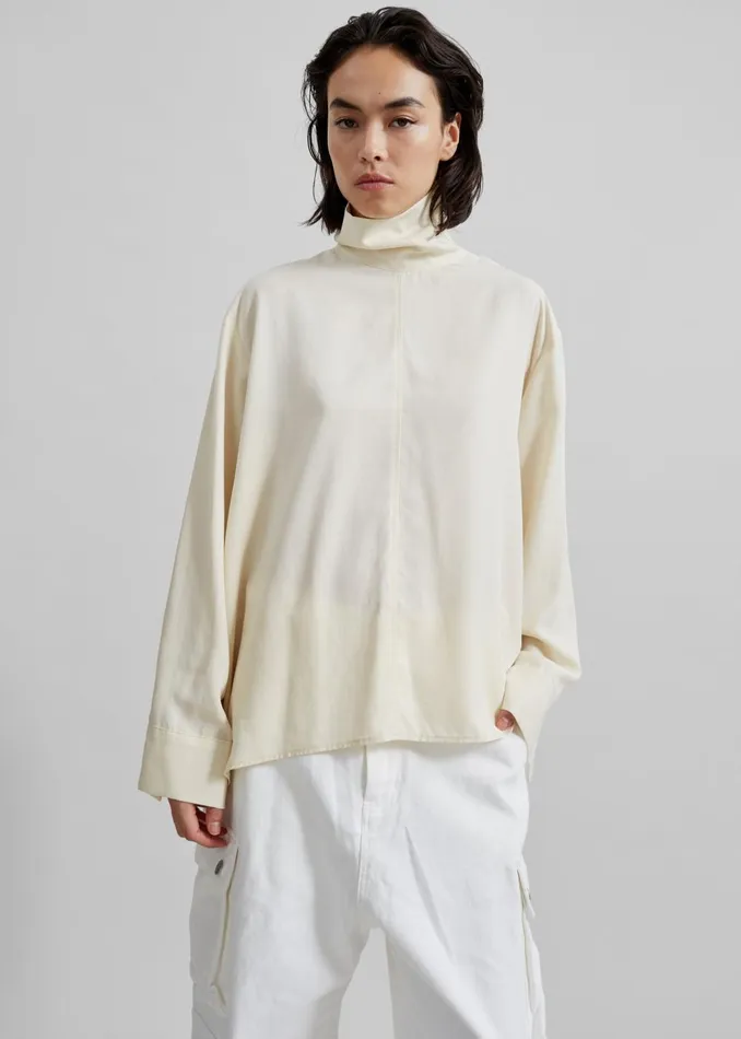 Women Dion Asymmetric Blouse 8211 Beige The Frankie Shop Tops