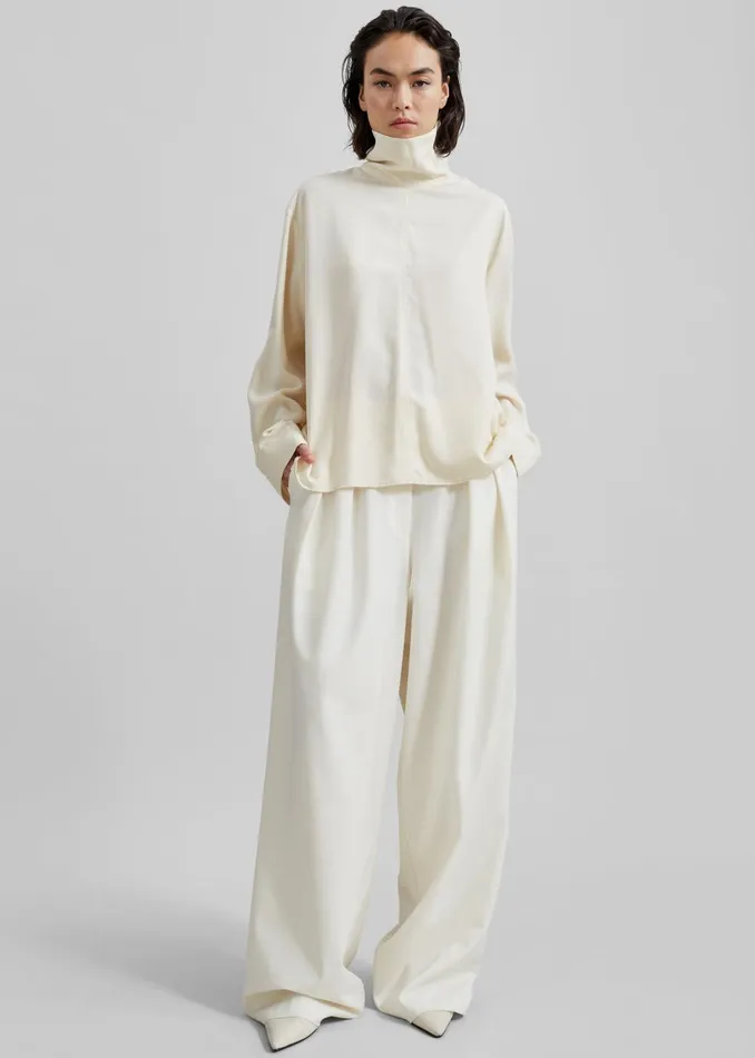 Women Dion Asymmetric Blouse 8211 Beige The Frankie Shop Tops