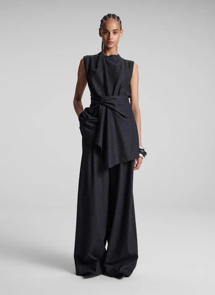 Women Dion Wool Cashmere Mini Dress Charcoal ALC Tops
