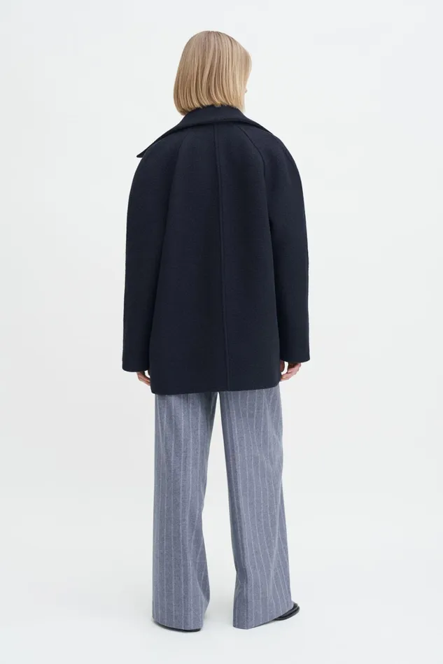 Women Double Breasted Boiled Wool Jacket Navy Filippa K Outerwear
