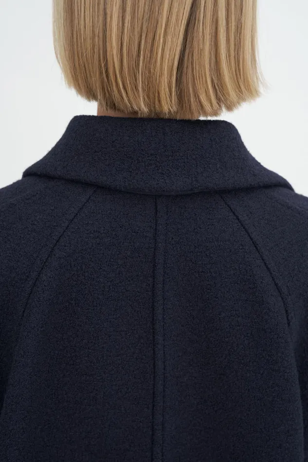 Women Double Breasted Boiled Wool Jacket Navy Filippa K Outerwear