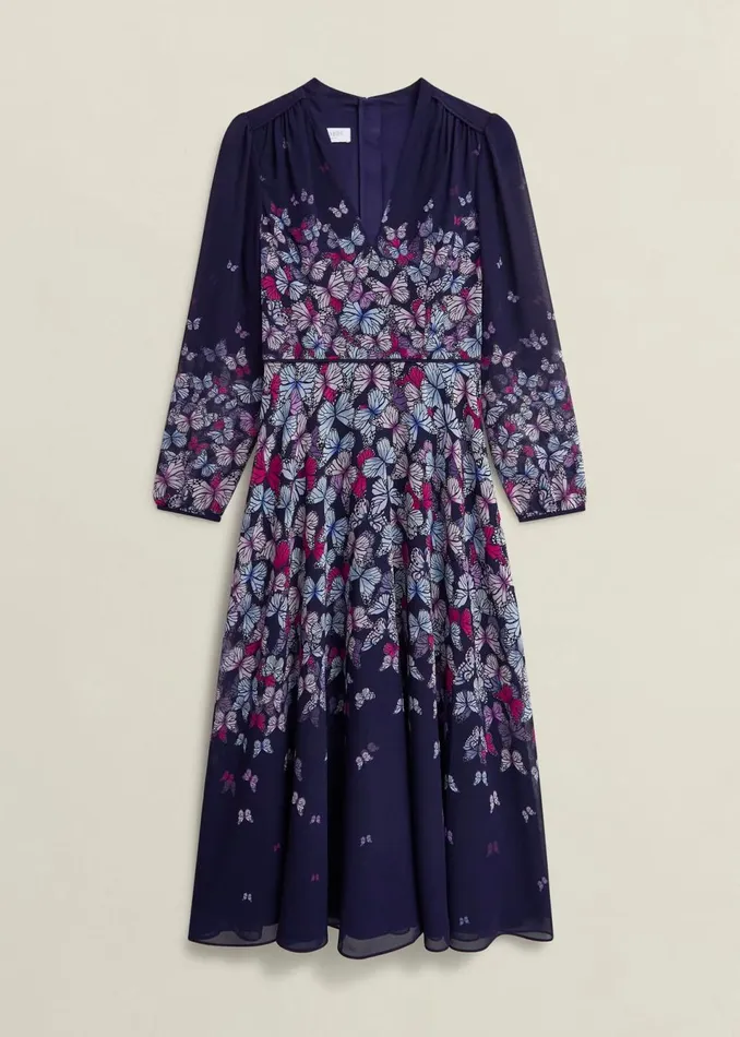 Women Dresses and Jumpsuits Hobbs Aurora Dress Midnight Multi