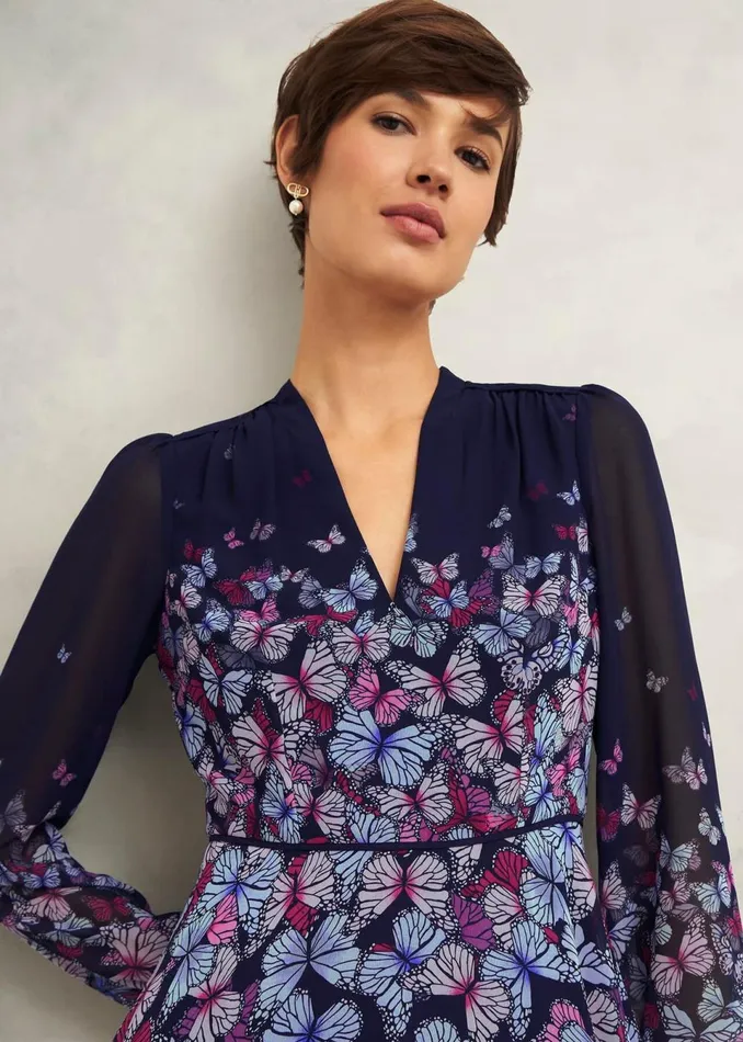 Women Dresses and Jumpsuits Hobbs Aurora Dress Midnight Multi