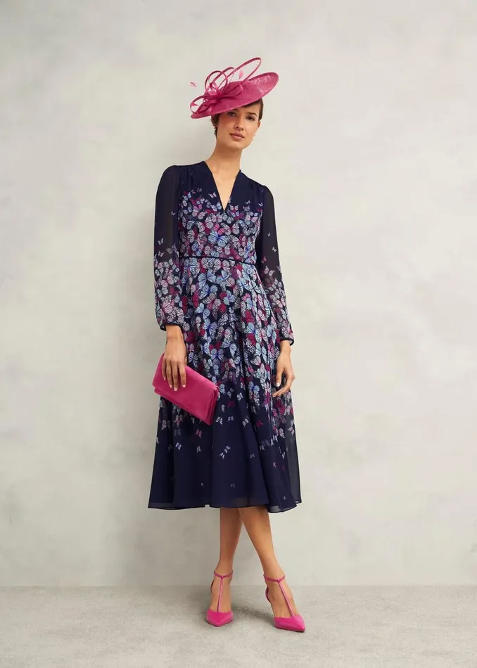 Women Dresses and Jumpsuits Hobbs Aurora Dress Midnight Multi