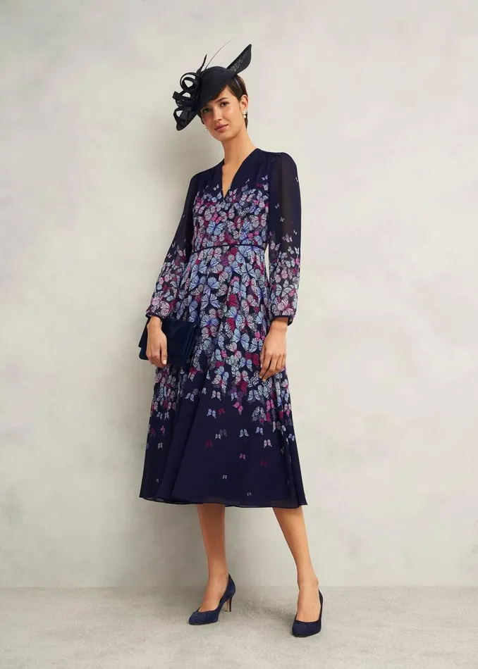 Women Dresses and Jumpsuits Hobbs Aurora Dress Midnight Multi