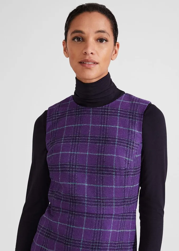 Women Dresses and Jumpsuits Hobbs Avery Wool Dress Purple Multi