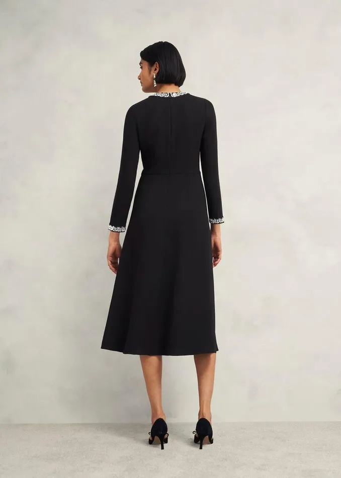 Women Dresses and Jumpsuits Hobbs Eugenie Trim Detail Dress Hobbs Black