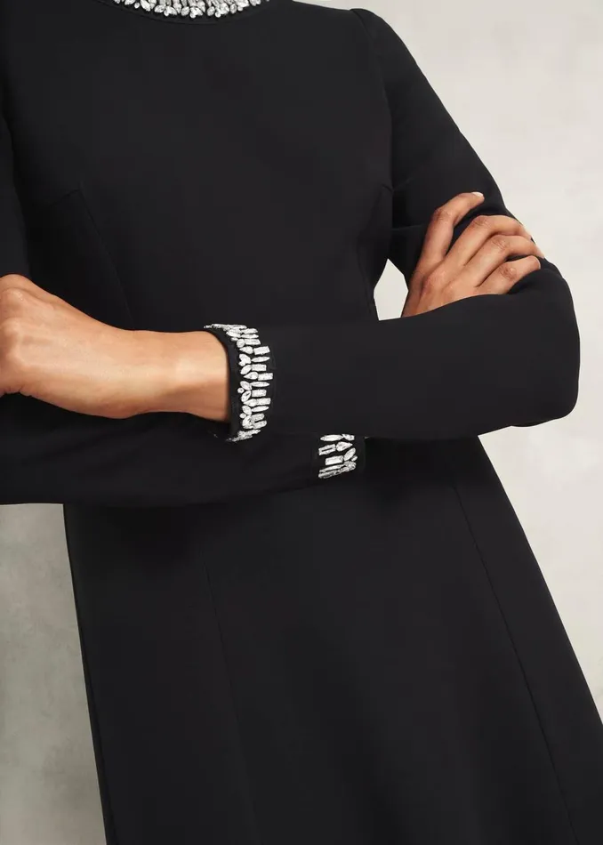 Women Dresses and Jumpsuits Hobbs Eugenie Trim Detail Dress Hobbs Black