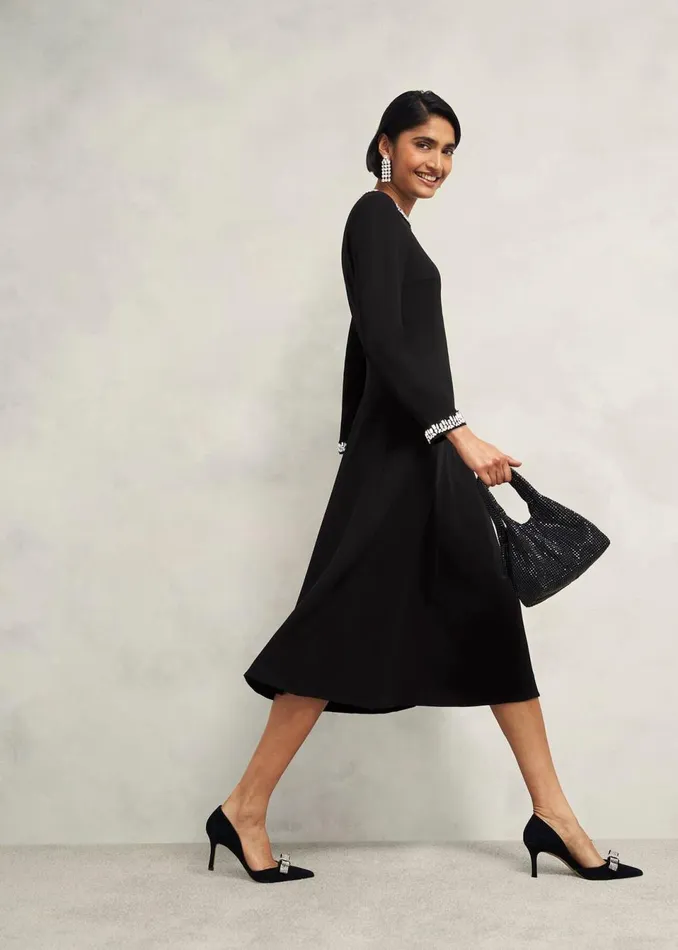 Women Dresses and Jumpsuits Hobbs Eugenie Trim Detail Dress Hobbs Black