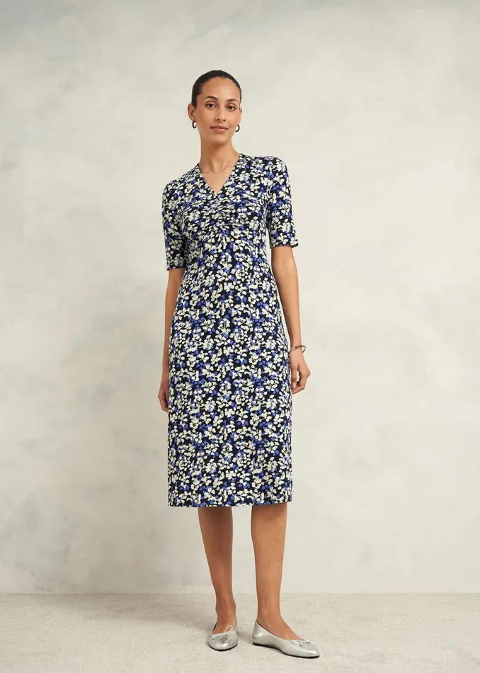 Women Dresses and Jumpsuits Hobbs Frankie Jersey Dress Navy Multi