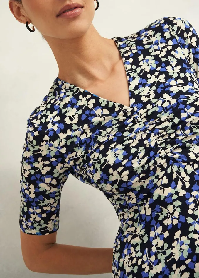 Women Dresses and Jumpsuits Hobbs Frankie Jersey Dress Navy Multi