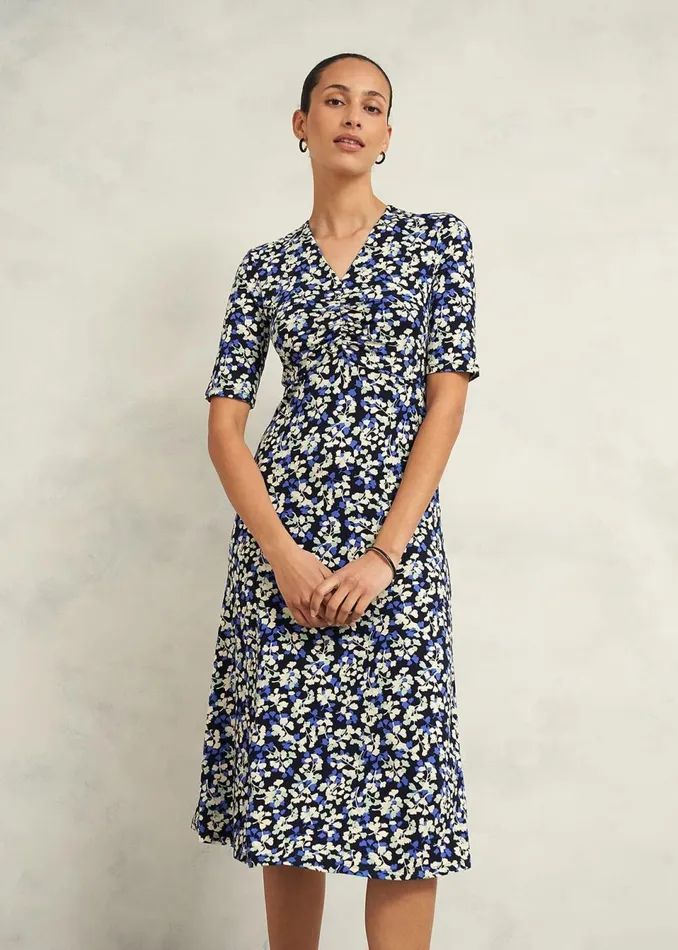 Women Dresses and Jumpsuits Hobbs Frankie Jersey Dress Navy Multi