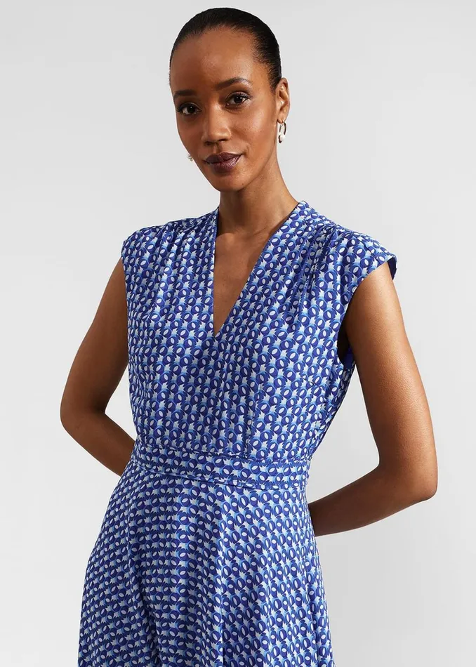 Women Dresses and Jumpsuits Hobbs Hailey Midi Dress Blue Multi