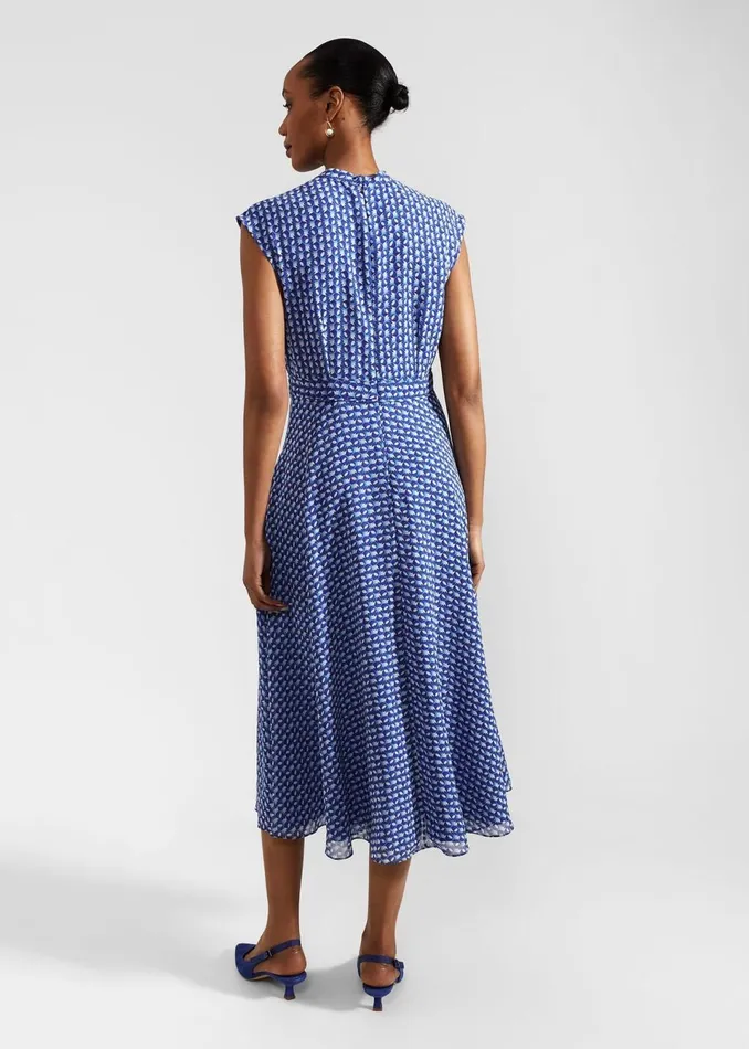 Women Dresses and Jumpsuits Hobbs Hailey Midi Dress Blue Multi