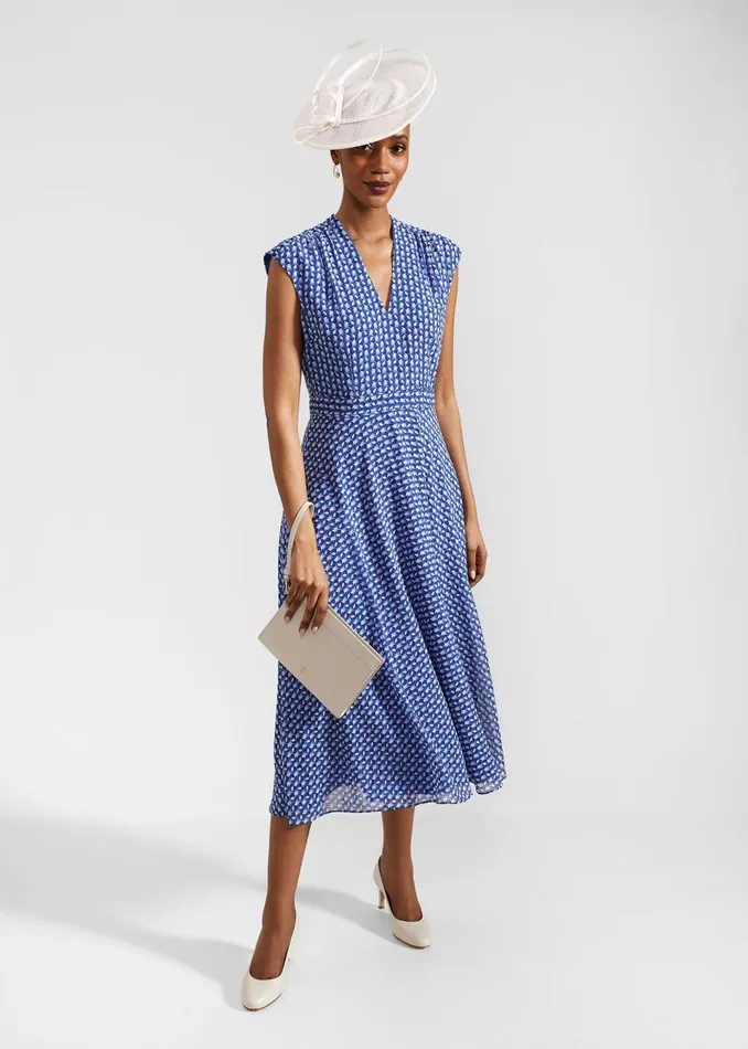 Women Dresses and Jumpsuits Hobbs Hailey Midi Dress Blue Multi